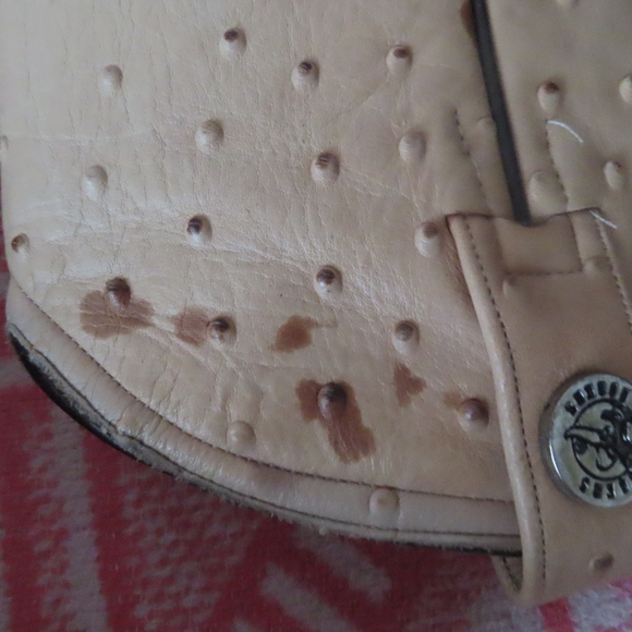 vintage Rogers Boots Western Cowboy Ostrich - Cream White - Size 10.0 - Picture 6 of 12